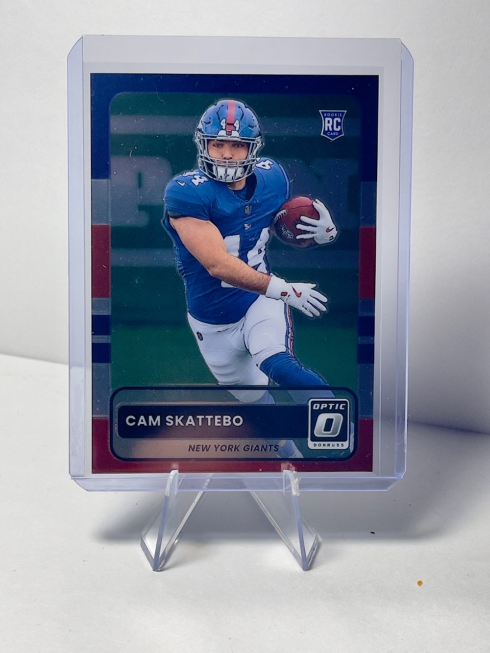 Optic Cam Skattebo New York Giants Rookie Card - Blue & White